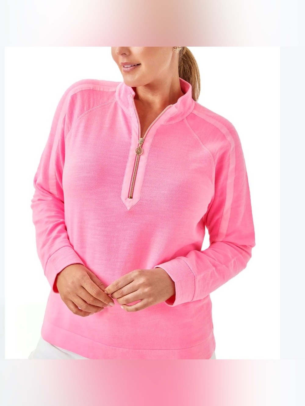 Lilly Pulitzer Ashlee Luxletic Pink Half Zip Size Small